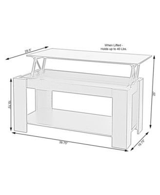 basicwise modern wood coffee table with lift tabletop