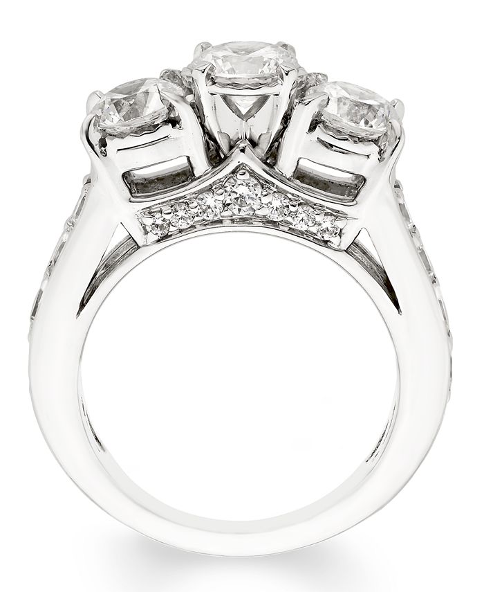 Macy s 3 Carat Diamond 3 Stone Ring in 14K White Gold Macy s