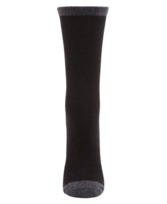 Tipped Flat knit Cashmere Women's Crew Socks