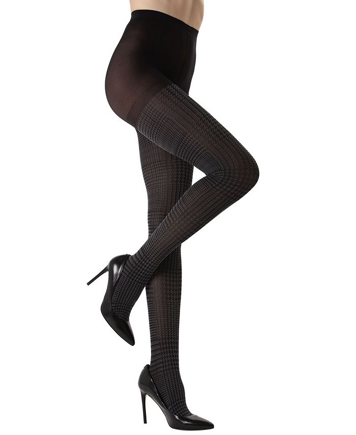 MeMoi Women's Glen Plaid Pattern Opaque Tights Macy's