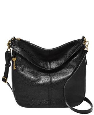 Brushed-leather hobo bag with strap | EMPORIO ARMANI Woman