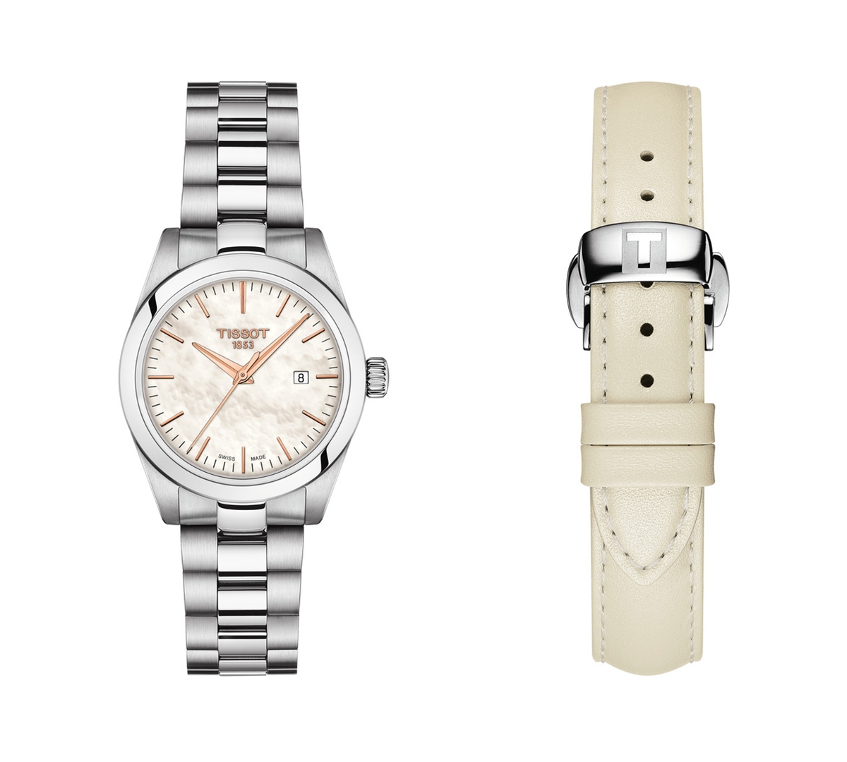 Tissot T-classic Series Watches In White Mother Of Pearl