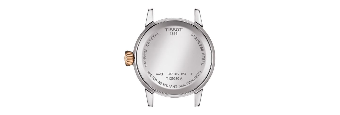 Женские часы Tissot Swiss Classic Dream на браслете, двухцветные, 28 мм — фото 3