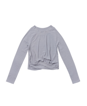 Big Girls Long Sleeve Solid Twist Front Top