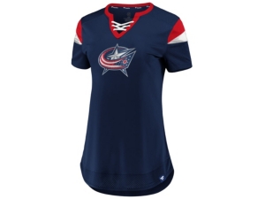 Majestic Columbus Blue Jackets Women's Athena Lace Up Shirt