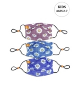 ConStruct x Best Friends Unisex Kids Daisy Pleated Reversible Mask, 3 Pack - Bright Red