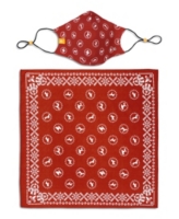ConStruct x Best Friends Unisex Dog Geo Curved Mask and Bandana Set - Red