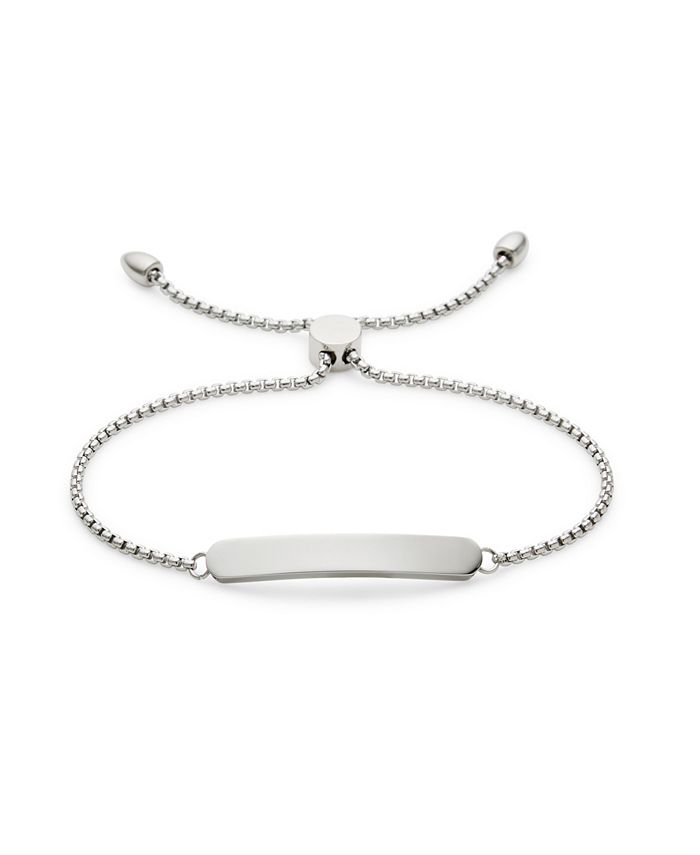 Eve's Jewelry Men's Engravable Stainless Steel Adjustable Bracelet - Macy's