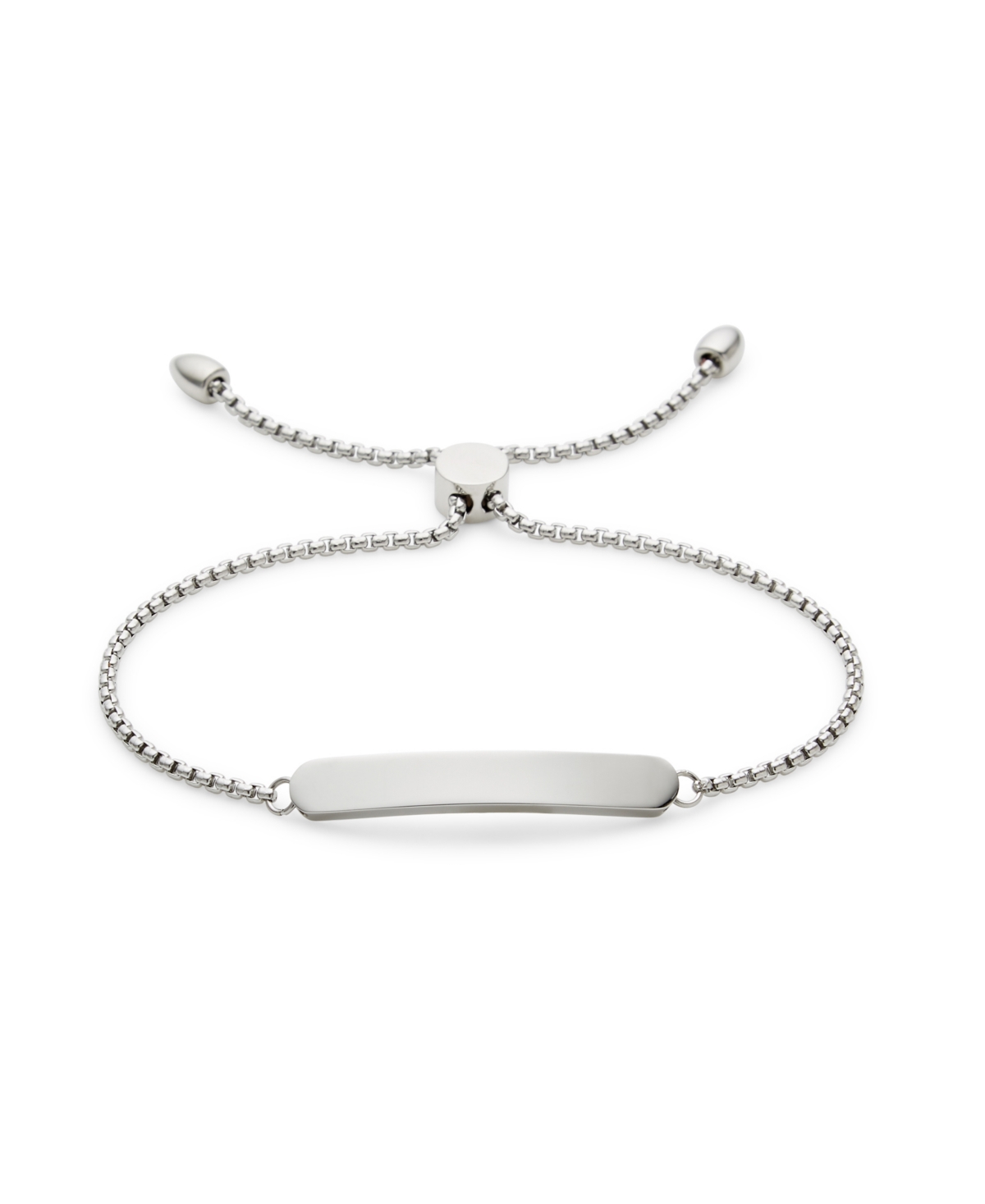 Eve's Jewelry Men's Engravable Stainless Steel Adjustable Bracelet