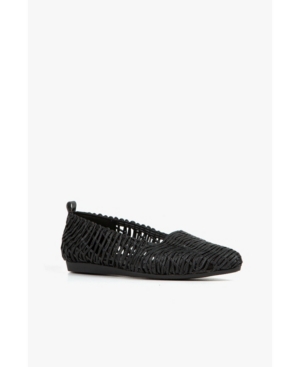 image of All Black Swirl Woven Women-s Flat Women-s Shoes