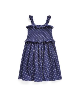 ralph lauren floral smocked cotton dress