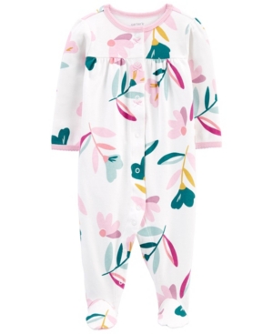 Carters Baby Girl Floral Snap-Up Cotton Sleep & Play