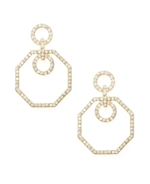 image of Crystal Circle Octagon Statement Earrings