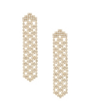 image of Linear Crystal Statement Chain Earrings