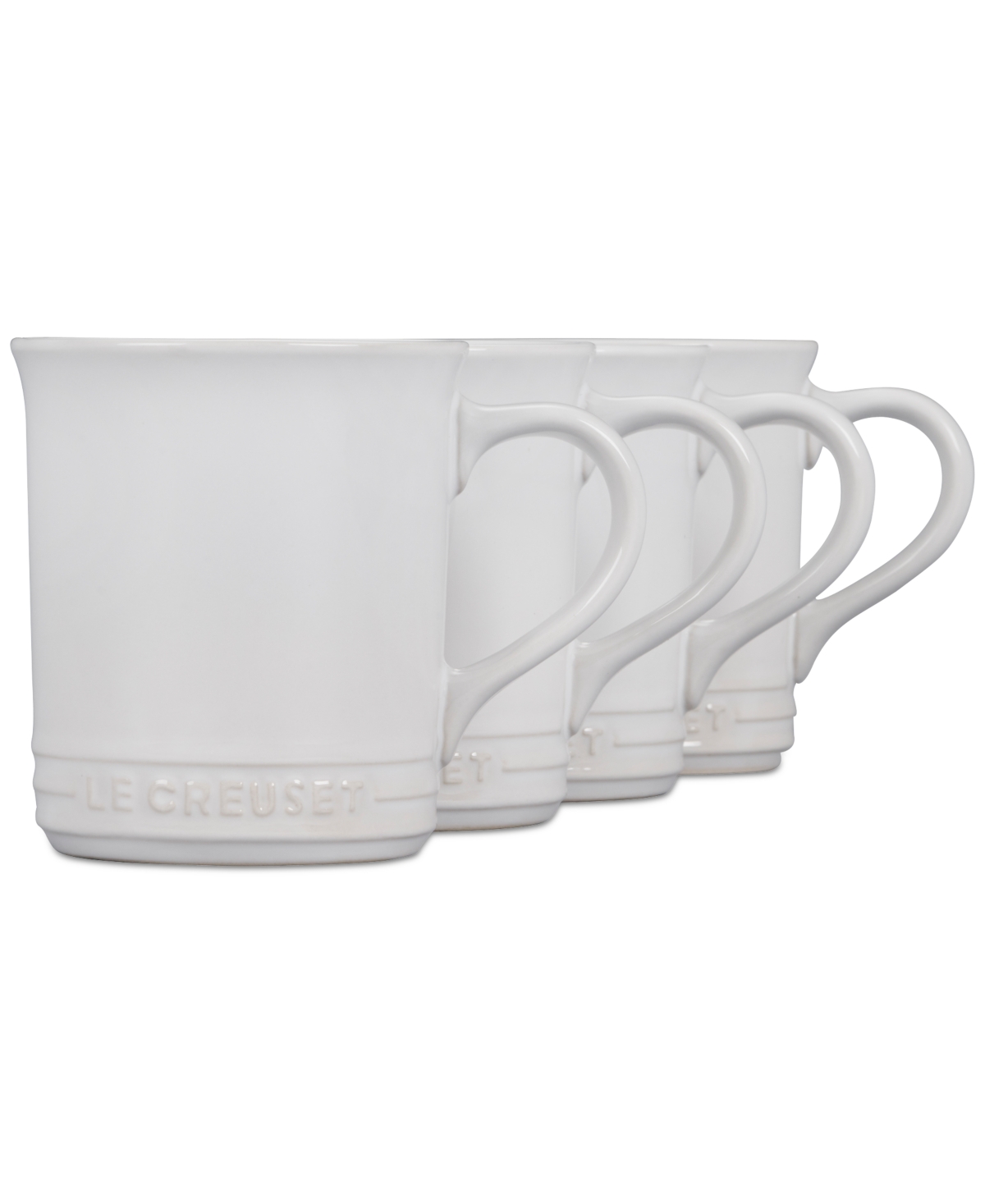 Le Creuset 14 Oz. Stoneware Set Of Four Coffee Mugs In White
