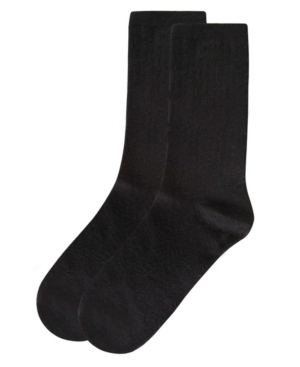 Natori Women's Solid Ribbed Knit Cashmere Blend Crew Socks