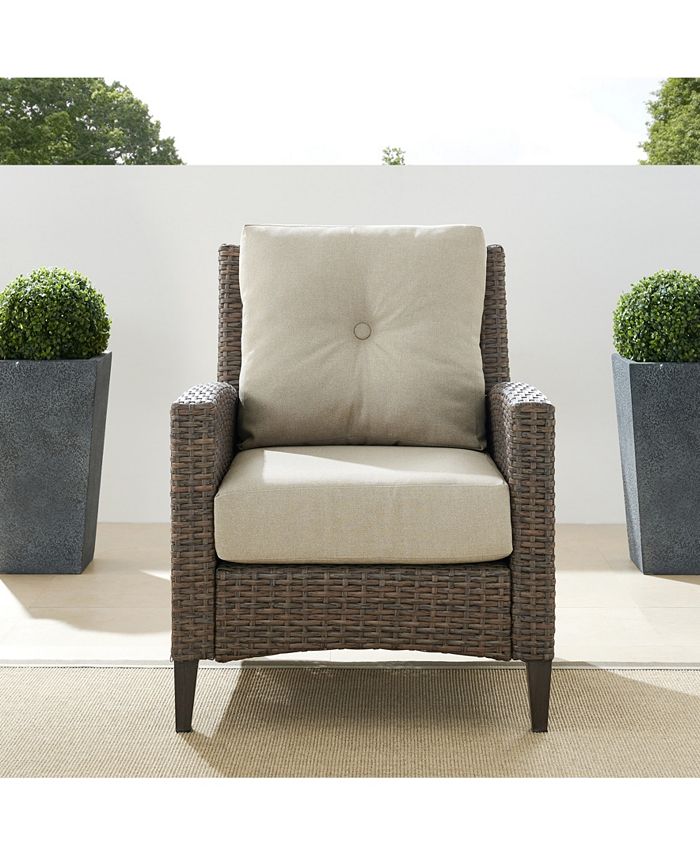Crosley Rockport Outdoor Wicker High Back Armchair Macy's