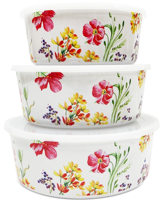 Martha Stewart Collection Floral Nesting Food Storage Containers