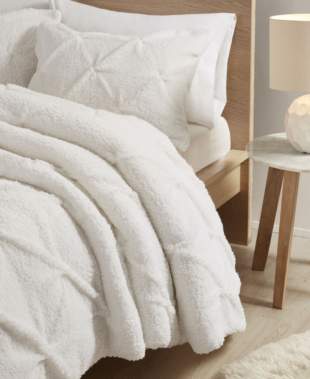 True North by Sleep Philosophy Addison Pintuck Down-Alternative Sherpa 3-Pc. Comforter Set,