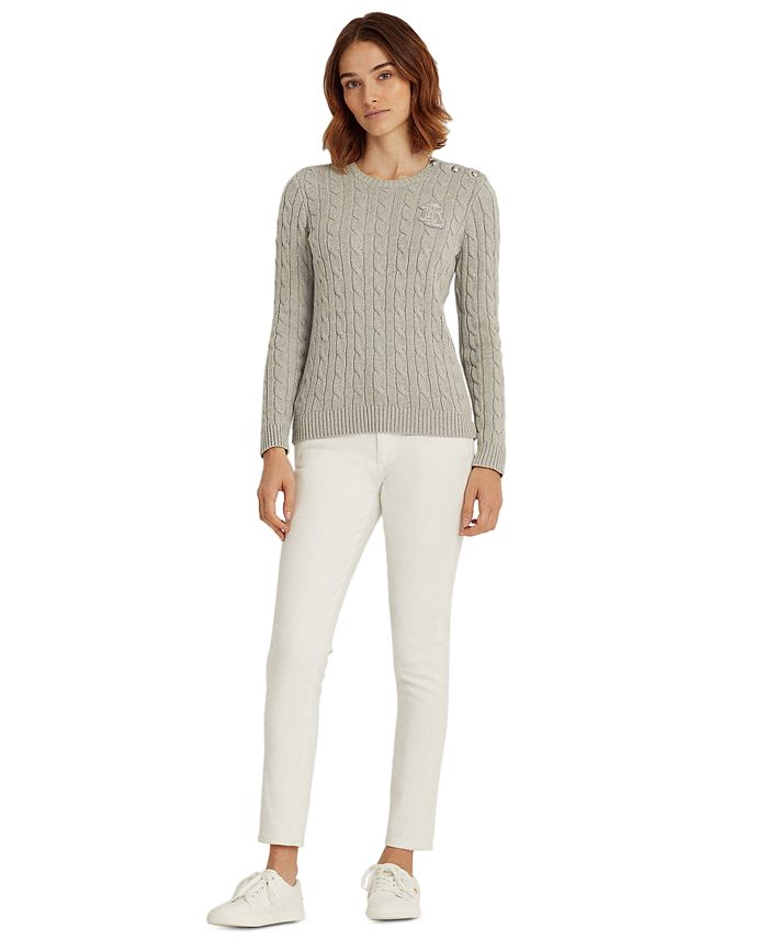 Lauren Ralph Lauren CableKnit Crewneck Sweater Macy's