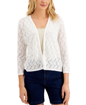 Charter Club Crocheted Open-Front Cardigan Created for Macy's