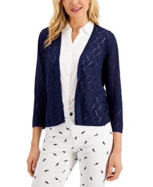 Charter Club Crocheted Open-Front Cardigan Created for Macy's