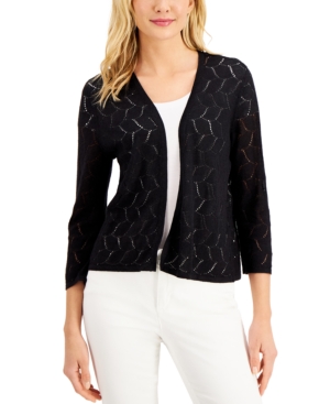 Charter Club Crocheted Open-Front Cardigan Created for Macy's
