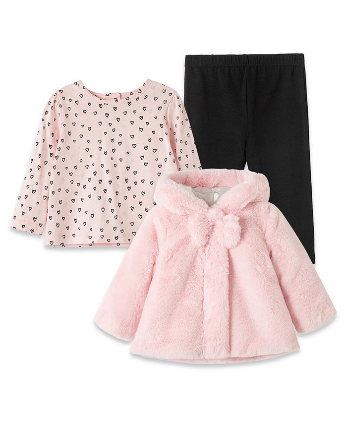 Little me pink coat top