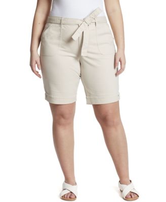 women's plus size khaki bermuda shorts