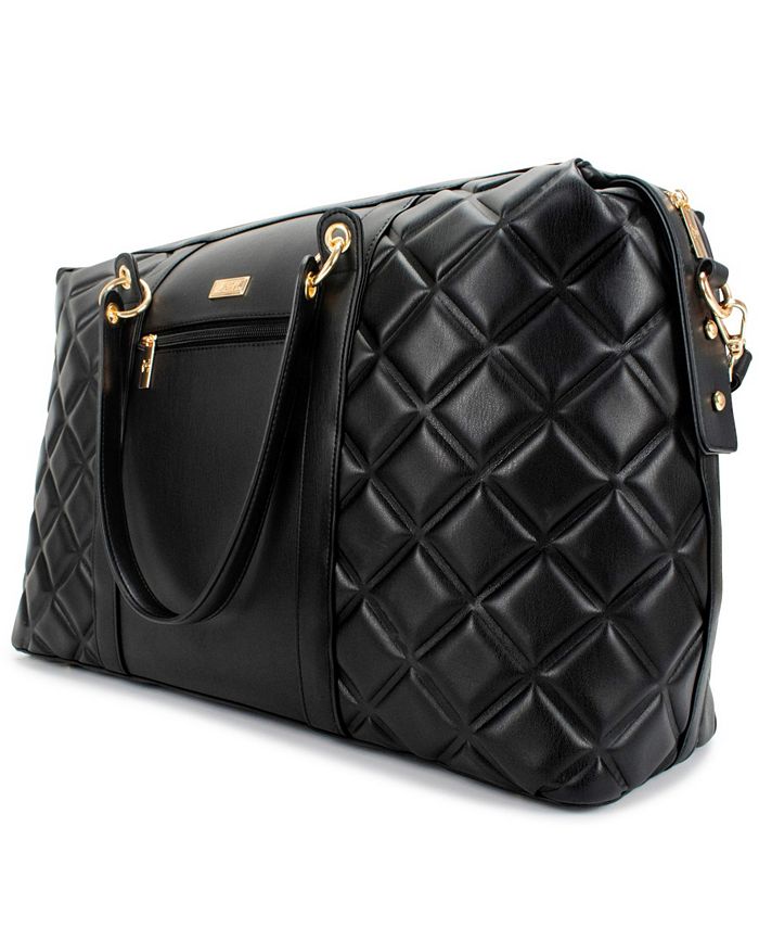badgley mischka leopard travel tote weekender bag