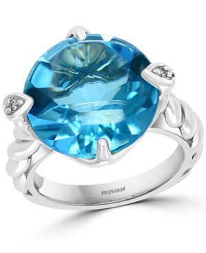 image of Effy Blue Topaz (12 ct. t.w.) & Diamond Accent Ring n Sterling Silver