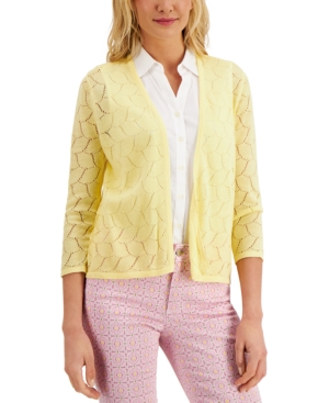 Charter Club Crocheted Open-Front Cardigan Created for Macy's