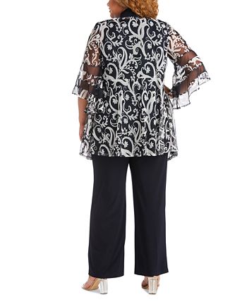 R & M Richards Plus Size Embellished Layered-Look Pantsuit - Macy's