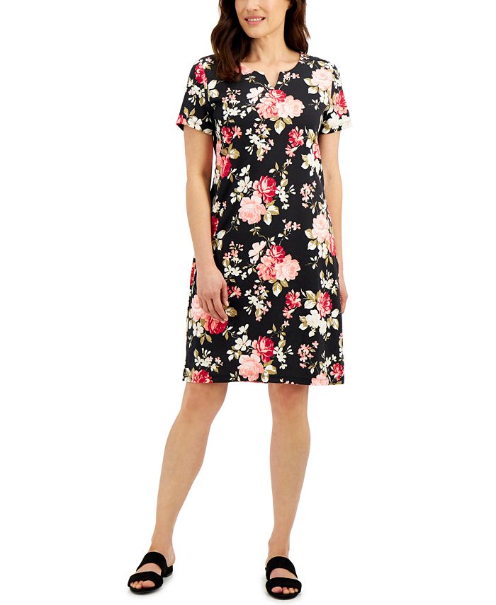 Karen Scott Reverie Floral-Print Dress, Created for Macy's - Macy's