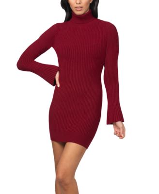 bebe Bell Sleeve Ribbed Sweater Dress Macy s