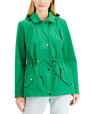 Charter Club Petite Water-Resistant Hooded Anorak Jacket, Created for ...