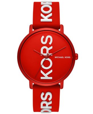 Michael Kors Womens Charley Three-Hand Red Orange Silicone Watch 42mm &  Reviews - All Watches - Jewelry & Watches - Macy's