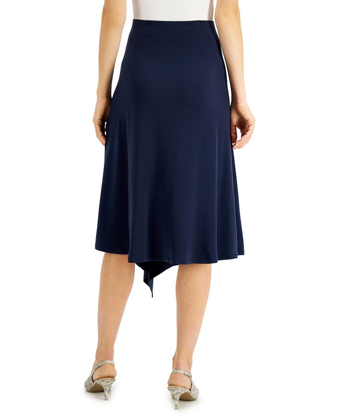 JM Collection Asymmetrical-Hem Knit A-Line Skirt, Created for Macy's ...