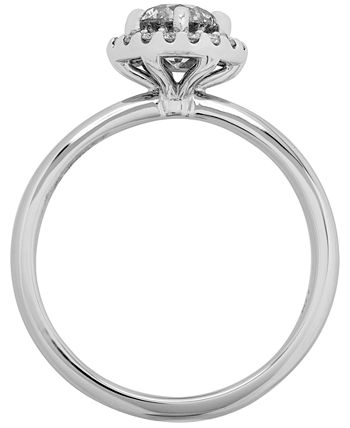 Macy's - Diamond Halo Engagement Ring (1 ct. t.w.) in 14K White Gold