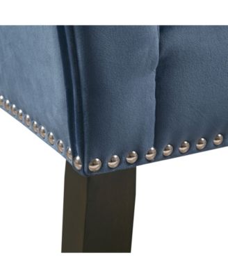 Welburn 49.5" Upholstered Bench with Back Wood Legs