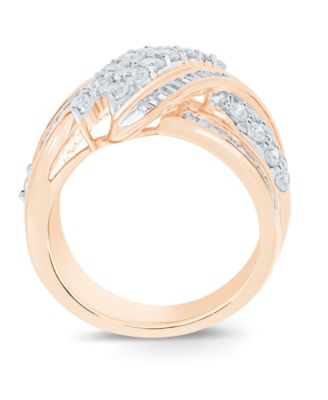 Diamond Double-Row Center Ring (2 ct. t.w.) in 14k Gold , 14K White Gold or 14K Rose Gold