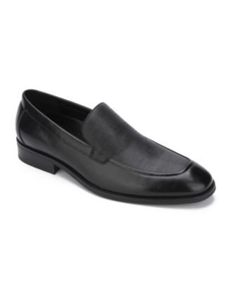 black soft leather loafers mens