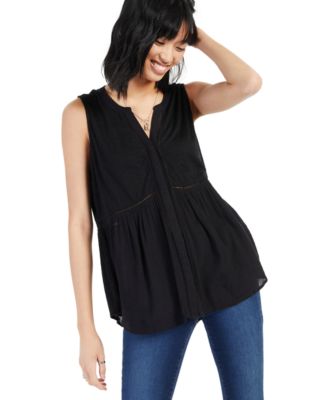macy's black blouses