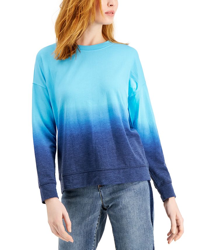 Style & Co Petite Ombre Sweatshirt, Created for Macy's - Macy's