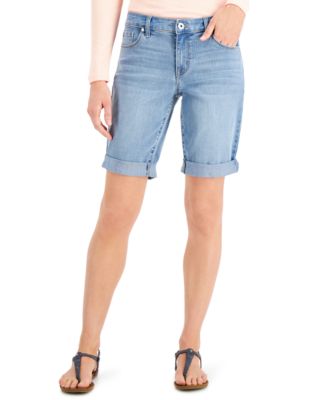 Style & Co Women's Cuffed Denim Bermuda Shorts, Created for