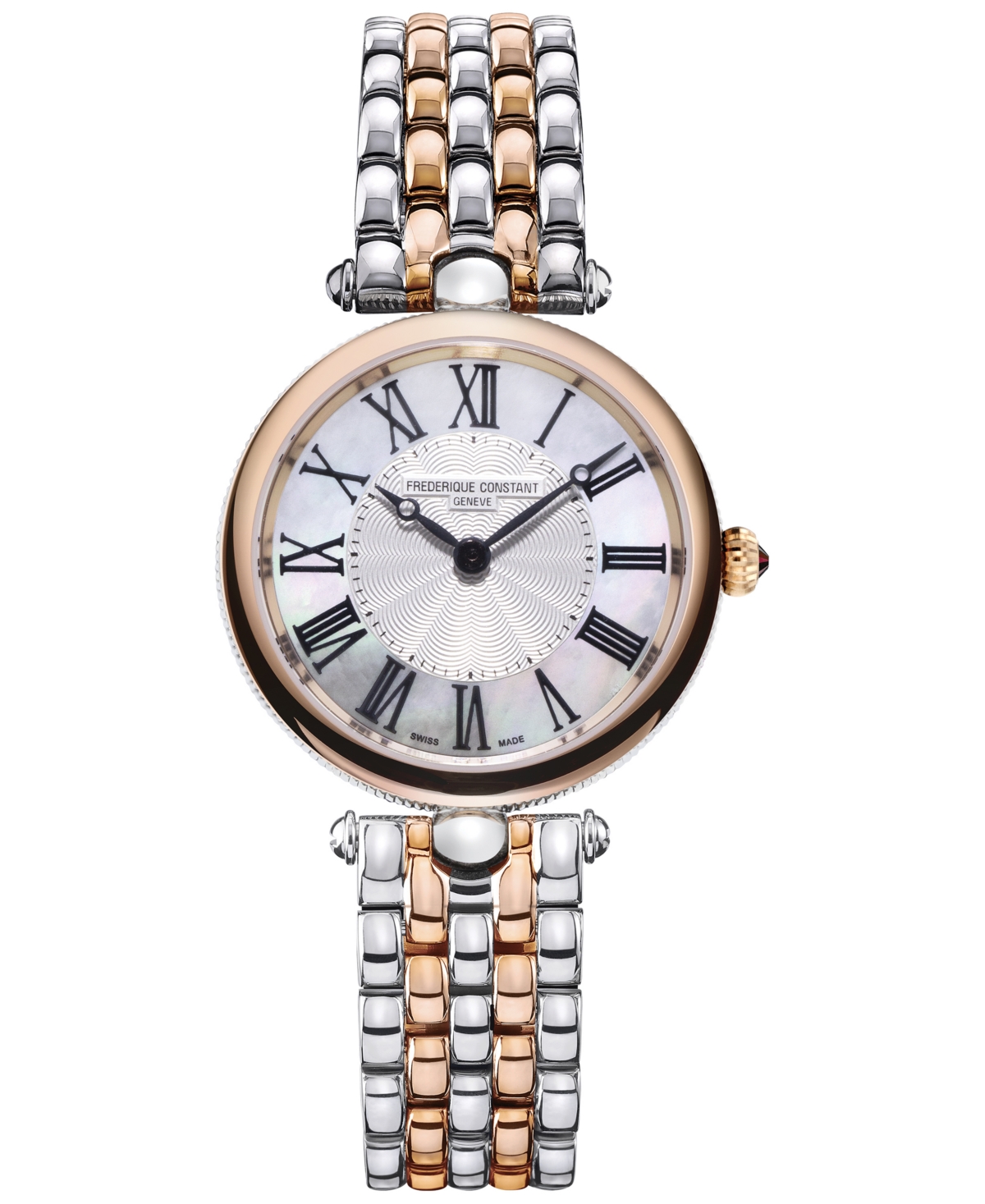 Frederique Constant Women's Swiss Art Deco Two-tone Stainless Steel Bracelet Watch 30x25mm In Rose Gold Two Tone