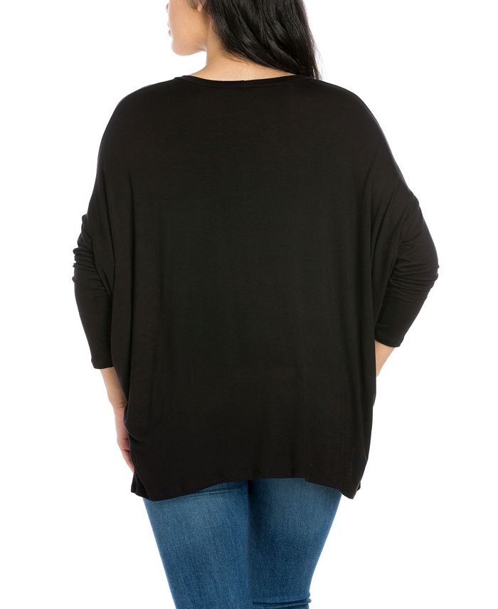 24seven Comfort Apparel Women's Oversized Long Sleeve Dolman Top - Macy's