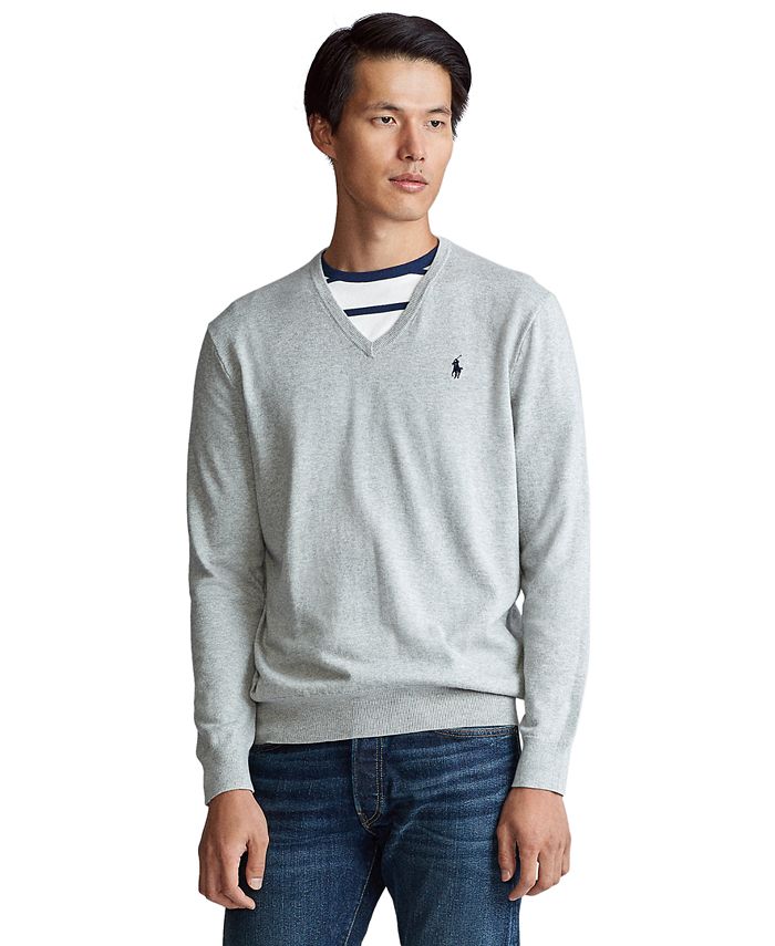Polo Ralph Lauren Men's Cotton V-Neck Sweater - Macy's
