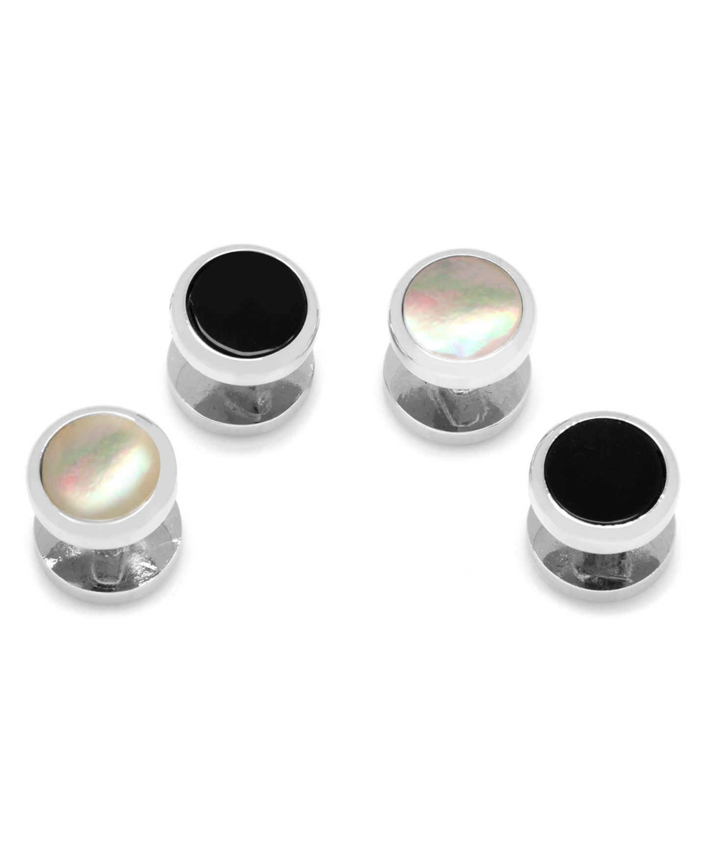 Мужские серьги Ox & Bull Trading Co. Double Sided Round Beveled 4 Piece Set — фото 1