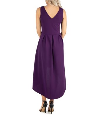 Women's Sleeveless Fit and Flare High Low Dress